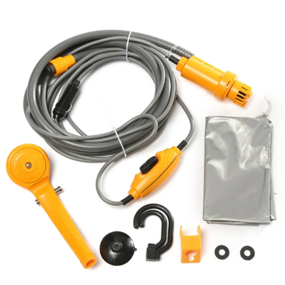 Portable Camping Shower Pump - 12V Car Cigarette Lighter Outdoor Shower for Travel, Plant Watering, Car Cleaning & Pet Bath