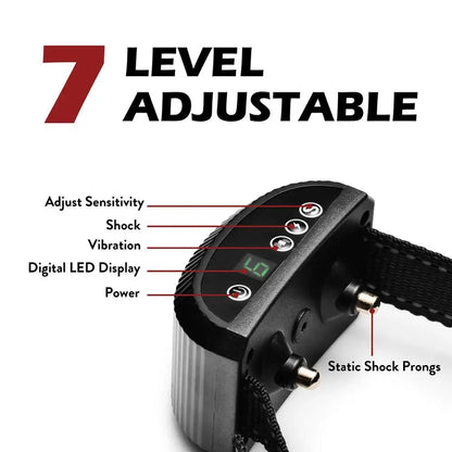 Rechargeable Dog Bark Collar - Advanced Anti-Bark Training Collar with Shock & Vibration Control for Pet Behavior Training