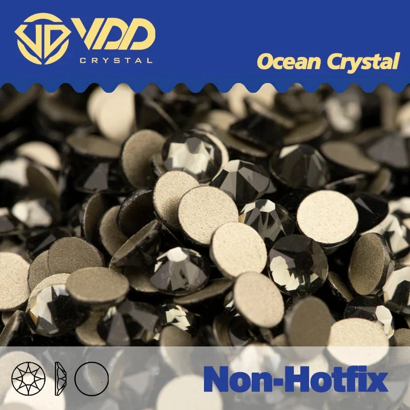 VDD Non Hot Fix Crystal Nail Art Rhinestones - 2088 Flower Flatback Gems for DIY Nail Decorations