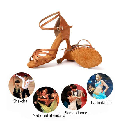 Women’s Latin Dance Shoes - Suede Sole Ballroom Tango Cuban Heel High Heel Party Shoes