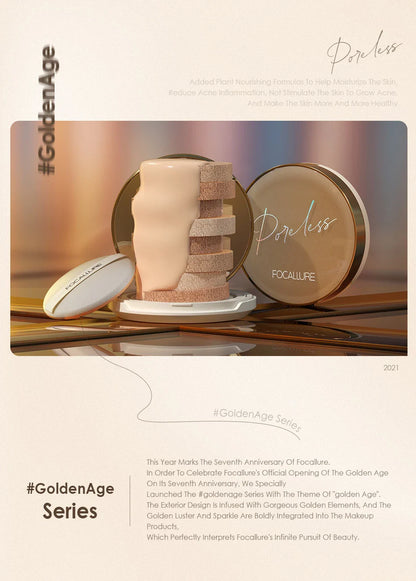 FOCALLURE Air Cushion BB Cream – Poreless, Waterproof, Long-Lasting Matte Foundation & Brightening Concealer with Puff