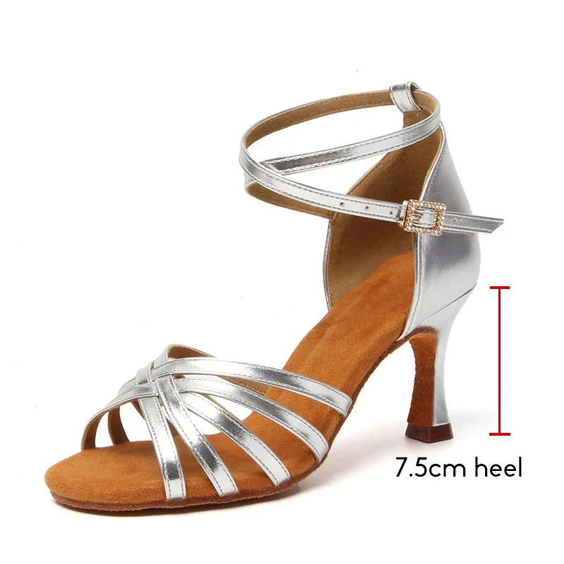 Women’s Latin Dance Shoes - Suede Sole Ballroom Tango Cuban Heel High Heel Party Shoes