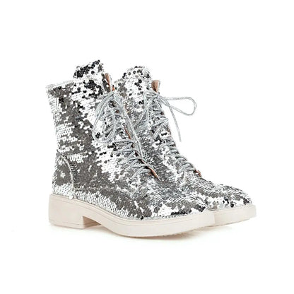 Women’s Color-Changing Sequin Boots - Magical Multi-Color Autumn & Winter Fashion Shoes