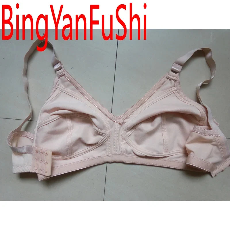 Women's White Cotton Bra - Large Bust C-F Cup Push-Up Seamless Lace Comfort Bra