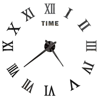 3D DIY Wall Clock - Modern Acrylic Mirror Sticker Quartz Clock For Living Room Decor With Silent Movement