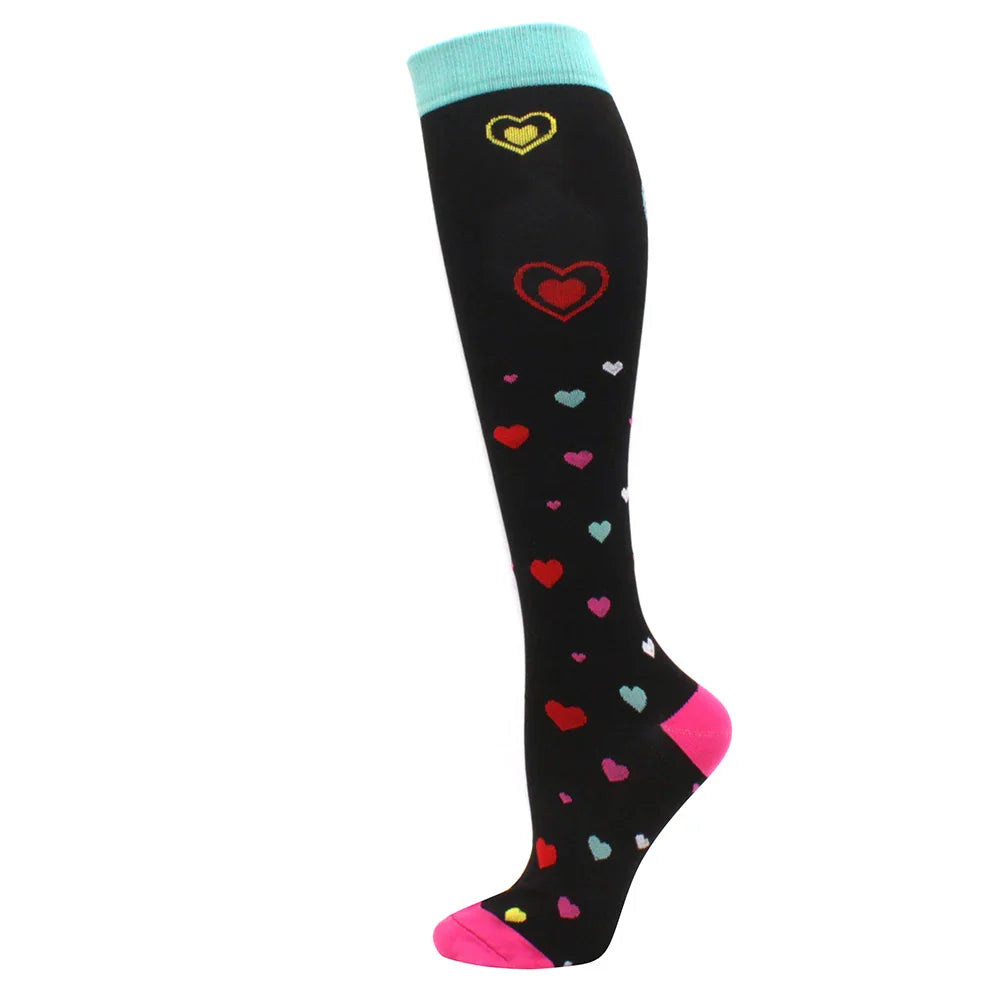 Compression Support Socks for Men & Women – Running Nursing Stockings for Edema, Varicose Veins & Blood Circulation Sports Wear