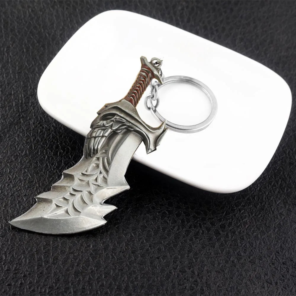 God of War 4 Kratos Sword Keychain – Pendant Keyring Jewelry for Men & Women, Car Key Accessory