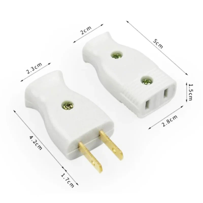 American 2-Pole Bakelite Power Plug - 15A Rewirable US Wiring Adapter Socket Connector for Power Cables
