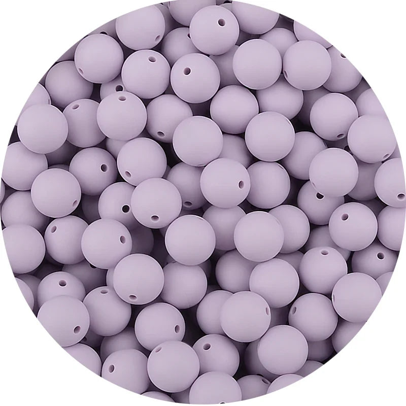 LOFCA Silicone Teething Beads - 20pcs 15mm Round Baby Chew Beads for DIY Teether Toys Infant Accessories