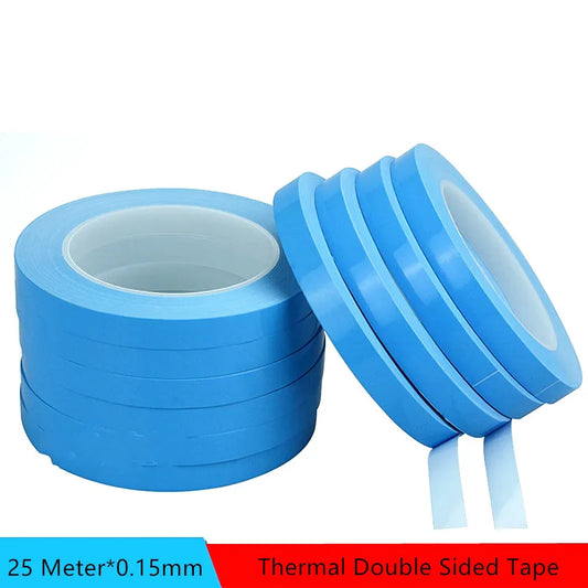 25M Thermal Conductive Tape - Double Sided Heat Dissipation Insulation Tape for Chip, PCB and LED Heatsink Repair