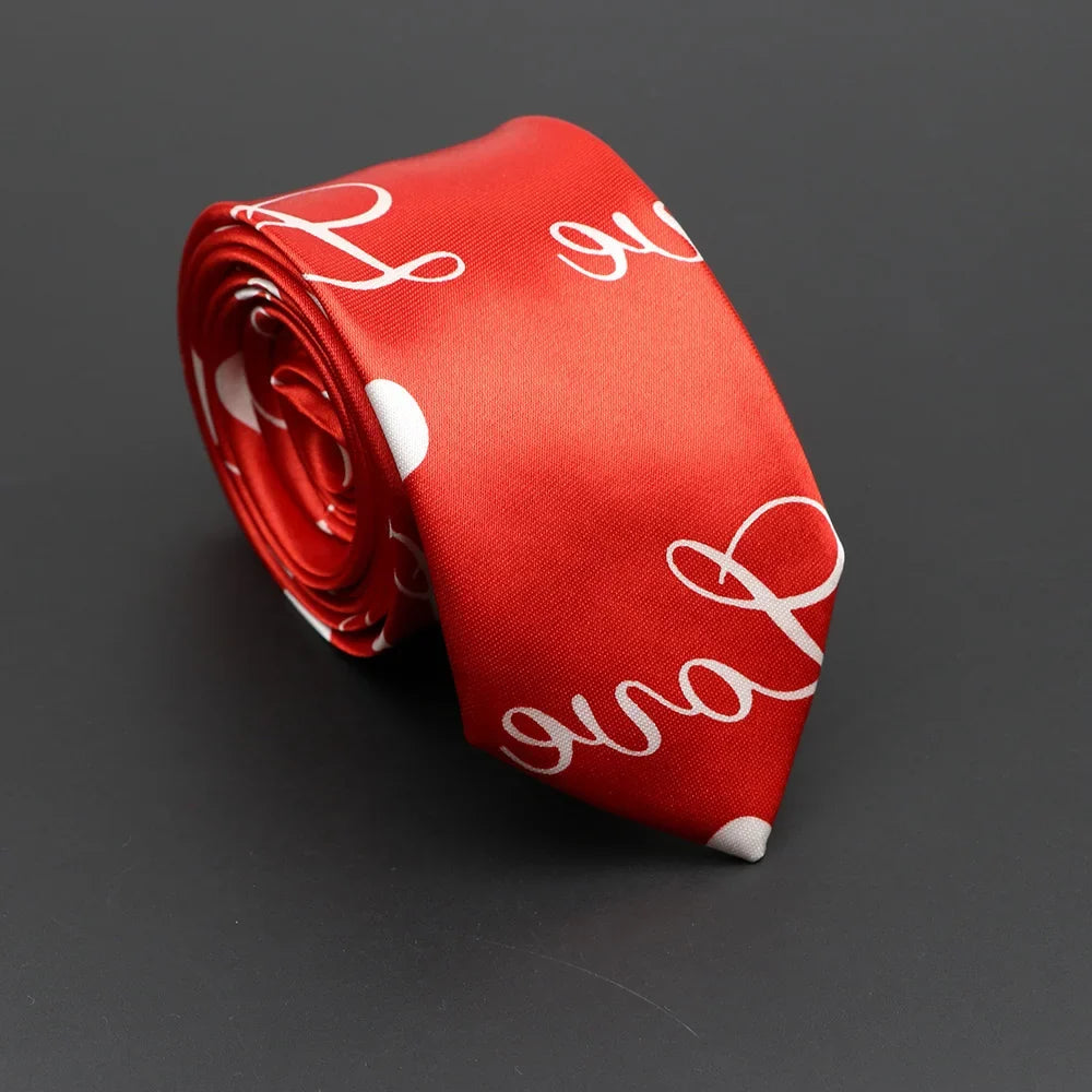 Musical Notes Slim Necktie - Silky Piano & Guitar Print Tie for Men & Women, Elegant Fashion Gift