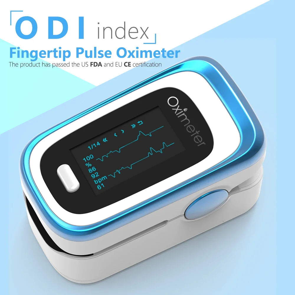 KIUZOU Finger Pulse Oximeter – SPO2, PR, PI, RR Blood Oxygen Saturation & Heart Rate Monitor, OLED Display