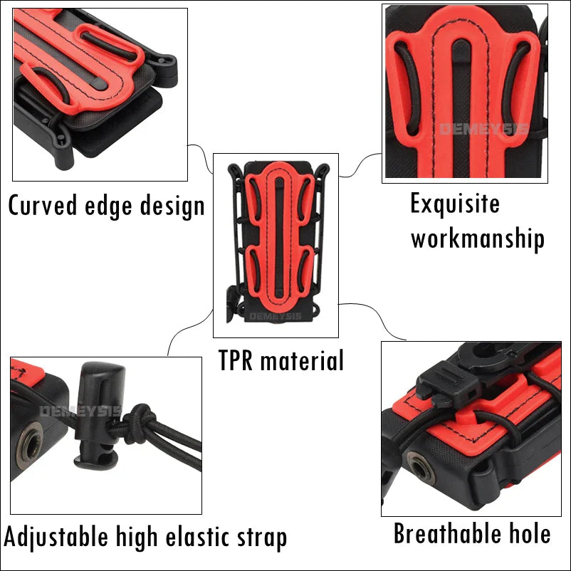 5.56mm & 7.62mm Tactical Fast Mag Pouch - MOLLE Belt Clip Soft Shell Rifle & 9mm Magazine Carrier