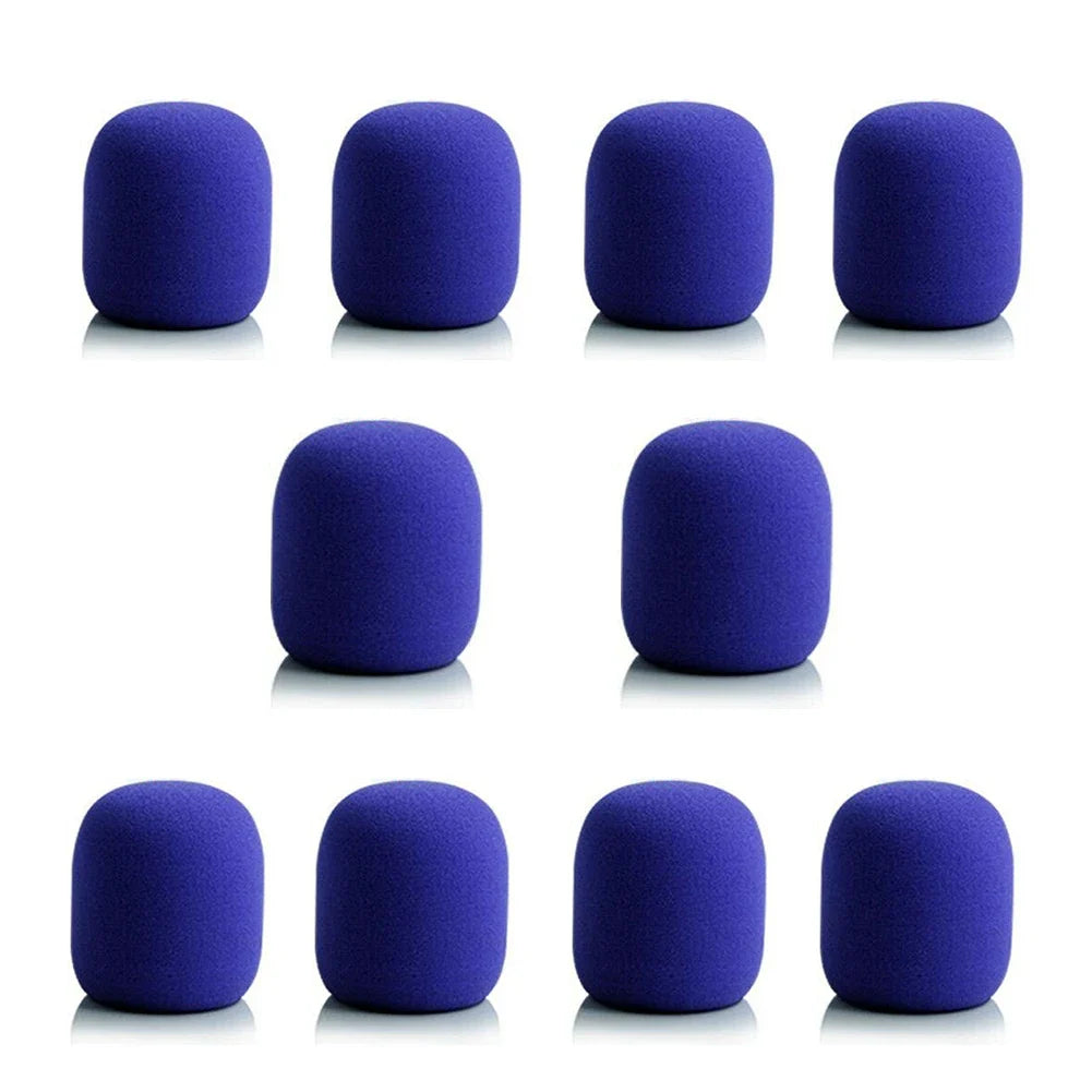 10pcs Thick Microphone Foam Covers - Professional Windscreen Sponge Caps for Studio Mic Protection