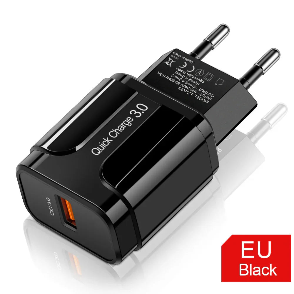 Quick Charge 3.0 USB Fast Charger 5V 3A – Universal QC 4.0 Adapter for iPhone, Samsung, Xiaomi & Tablets