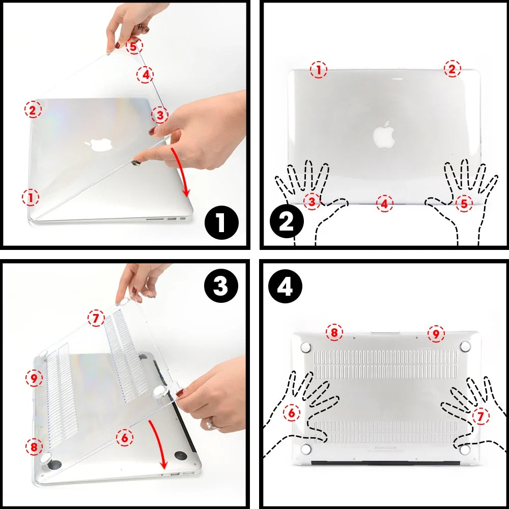 Matte Laptop Case Cover for MacBook Air & Pro - Slim Protective Hard Shell Case for 11 13 15 16 Inch Retina Touch Bar Models