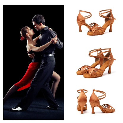 Women’s Latin Dance Shoes - Suede Sole Ballroom Tango Cuban Heel High Heel Party Shoes