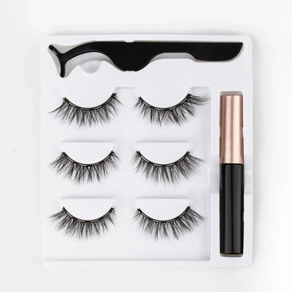 3D Magnetic Mink Eyelashes with Magnetic Eyeliner – Short False Lashes, Handmade, Long-Lasting Eye Makeup Tool