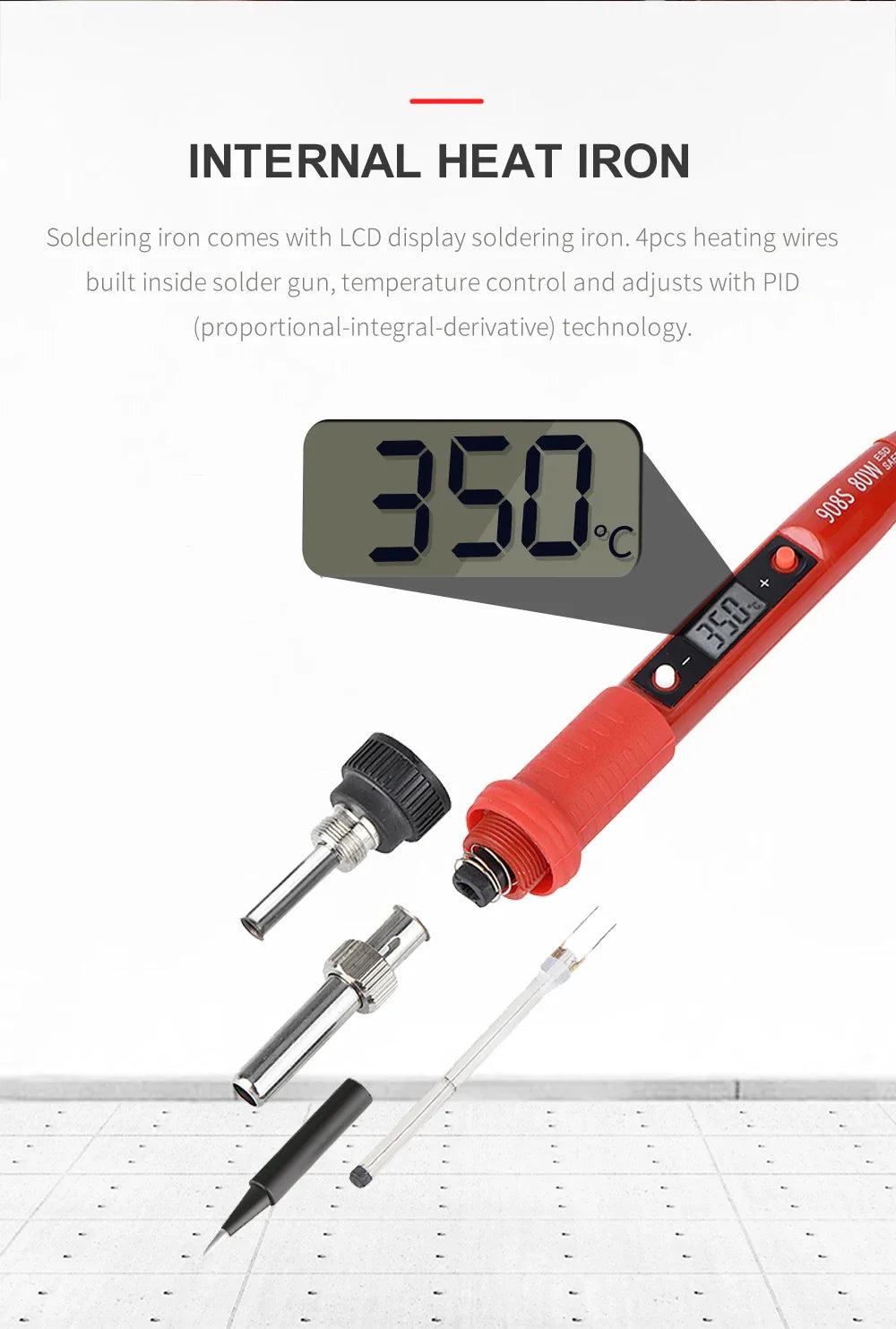 JCD 80W Electric Engraving & Soldering Pen – Wood Burning Pyrography Kit with 28 Craft Tips (908S)