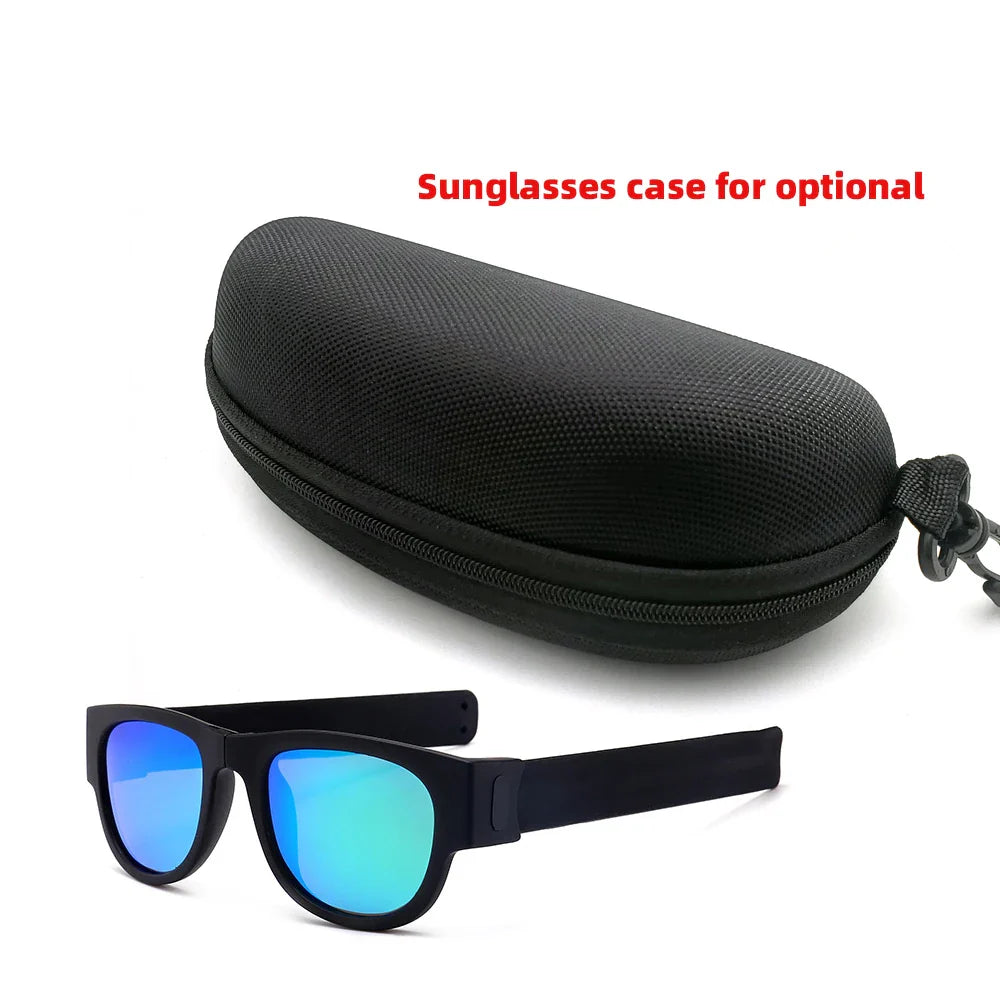 VIVIBEE Novelty Mirror Men Polarized Folding Sunglasses - Slap Sport Foldable Wristband Shades, 2024 Trending Product