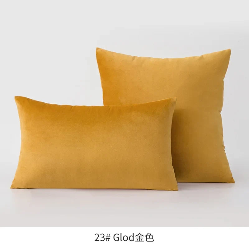 Inyahome Soft Velvet Cushion Cover - Pink Grey Beige Green Decorative Pillowcase For Bedroom Sofa 30x50cm 45x45cm