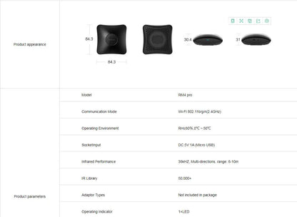 Broadlink RM4 Pro IR & RF Universal Remote – WiFi Smart Home Automation with Alexa & Google Home