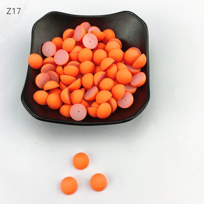 ABS Flat Half Round Beads - 6mm & 10mm Matte Plastic Beads for Clothing Accessories