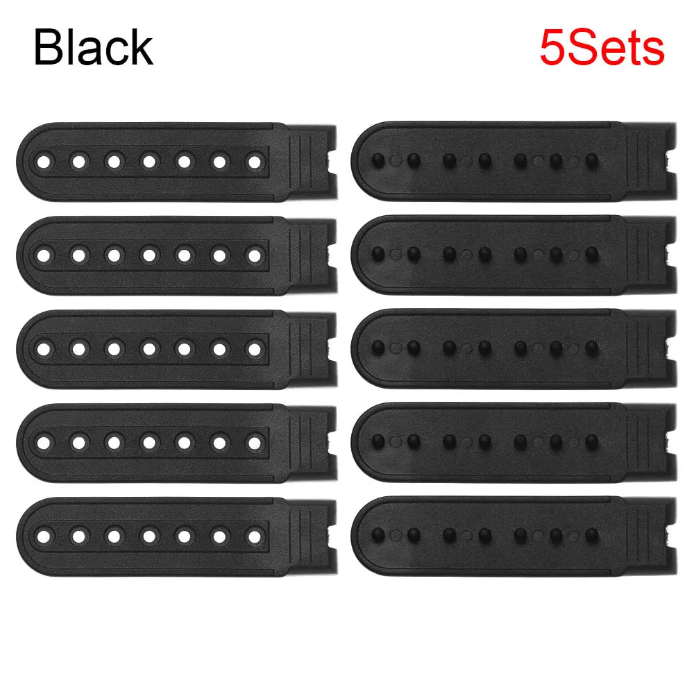 5-Set Snapback Strap Replacement - 7-Hole Adjustable Hat Repair Buckle for Baseball Caps