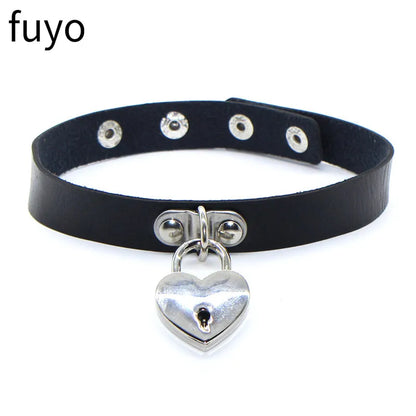 Black Cross Gothic Punk PU Leather Choker – Rock Necklace Jewelry for Women and Men