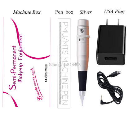 Professional Dermografo Universal PMU Tattoo Pen - Rotary Machine with Speed Control for Lip & Eyebrow Makeup Tattoo