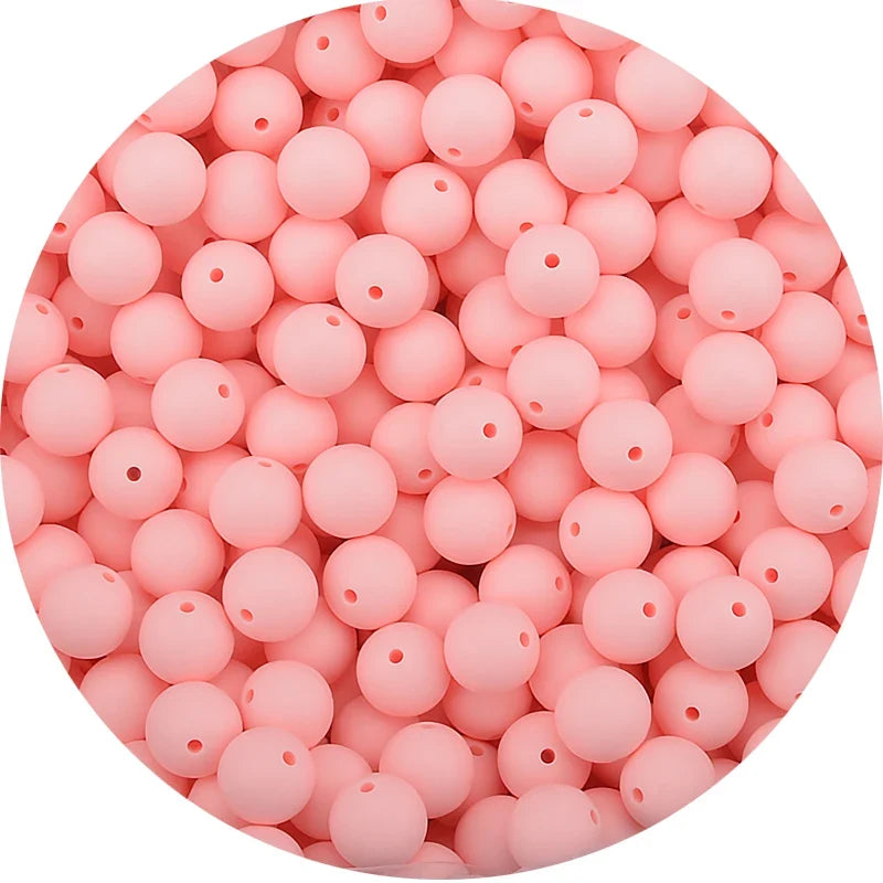 LOFCA Silicone Teething Beads - 20pcs 15mm Round Baby Chew Beads for DIY Teether Toys Infant Accessories