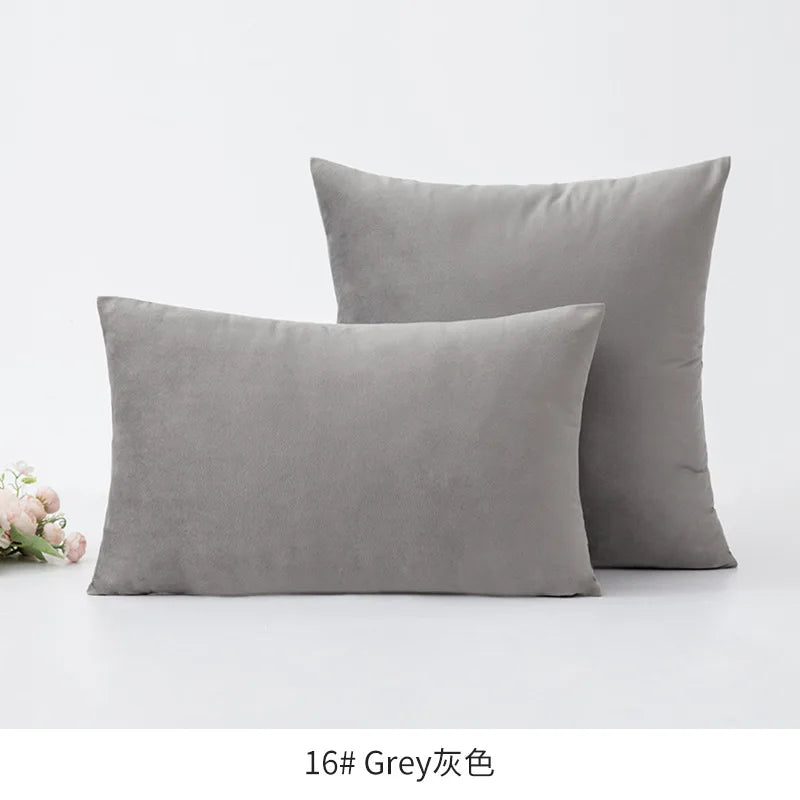 Inyahome Soft Velvet Cushion Cover - Pink Grey Beige Green Decorative Pillowcase For Bedroom Sofa 30x50cm 45x45cm