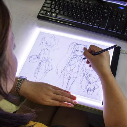 Three-Level Dimmable LED Light Pad Drawing Board - A3/A4/A5 Tracing Light Box for Diamond Painting - Eye Protection & Easy Illumination