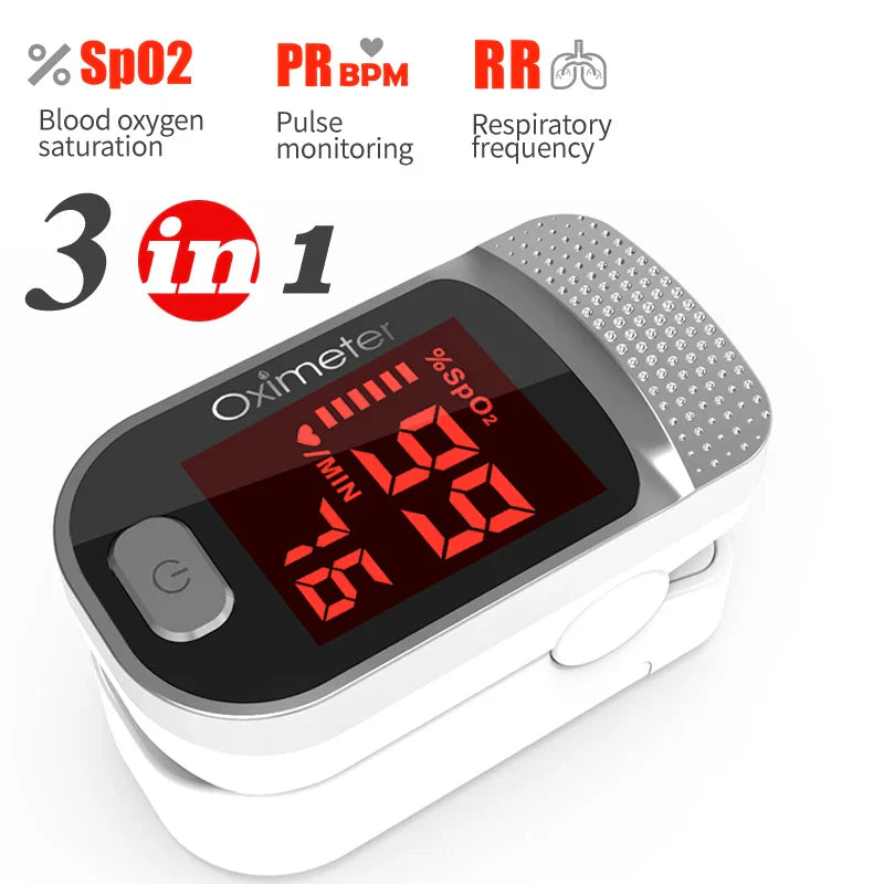 KIUZOU Finger Pulse Oximeter – SPO2, PR, PI, RR Blood Oxygen Saturation & Heart Rate Monitor, OLED Display