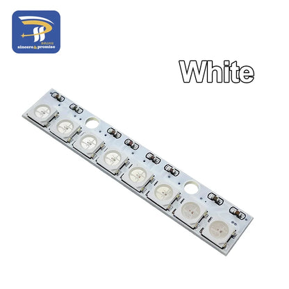 WS2812B 8x1 RGB LED Panel Module - 8-Bit 5V Rainbow Light Board for Arduino
