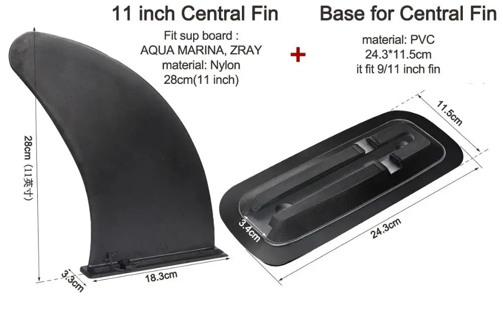 Surf Water Wave Fin SUP Accessory – Stabilizer for ZRAY Paddle Board, Surfboard Slide-In Central & Side Fin
