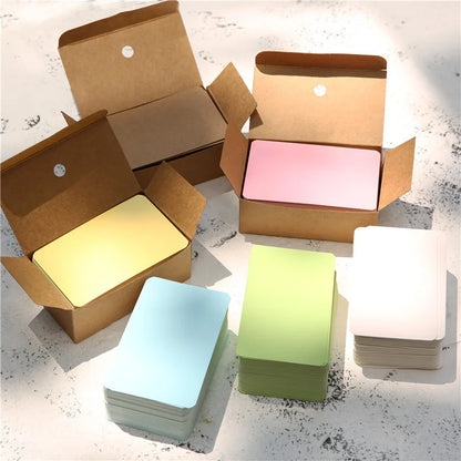 100pcs Kraft Paper Cards – Blank Color Business Cards, Message & Thank You Cards, Writing Labels, Bookmarks & Learning Cards