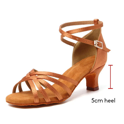 Women’s Latin Dance Shoes - Suede Sole Ballroom Tango Cuban Heel High Heel Party Shoes