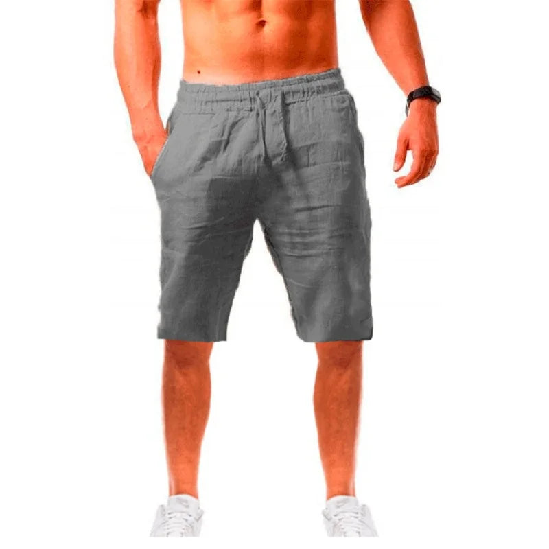 Men’s Cotton Linen Shorts – Breathable Summer Solid Color Linen Trousers, Fitness Streetwear S-3XL