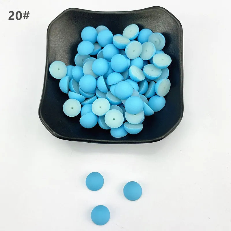 ABS Flat Half Round Beads - 6mm & 10mm Matte Plastic Beads for Clothing Accessories