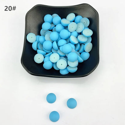 ABS Flat Half Round Beads - 6mm & 10mm Matte Plastic Beads for Clothing Accessories