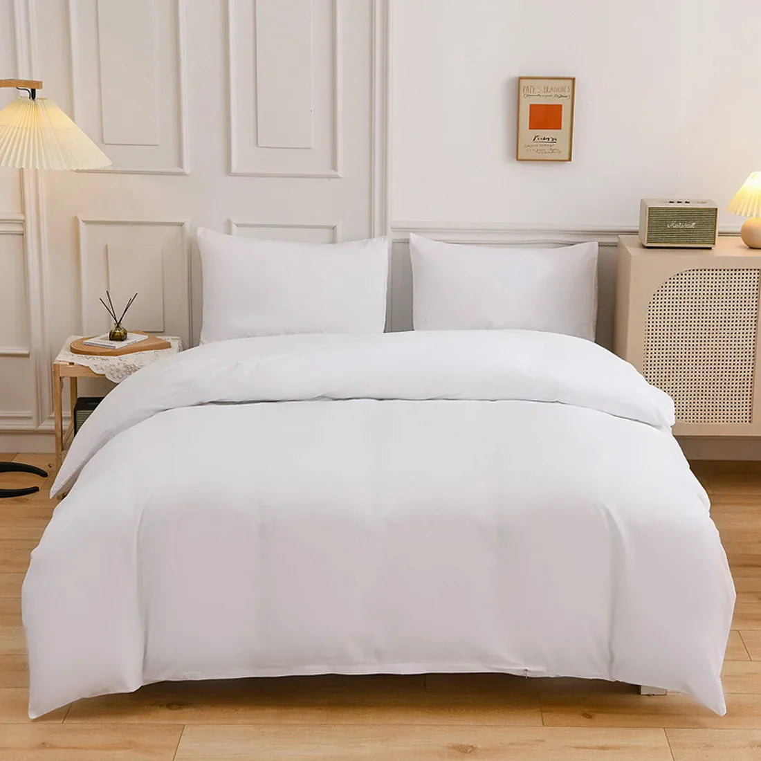 New Design Dark Green Bedding Set - Duvet Cover, Bed Sheet & Pillowcase, King/Queen/Full/Single Size (Excluding Filler), 3/4pcs