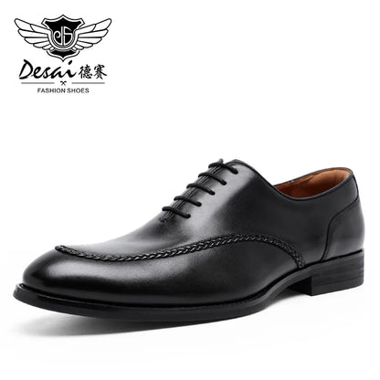 Men’s Genuine Leather British Dress Shoes - Elegant Carved Business & Formal Wedding Shoes for Classic Style