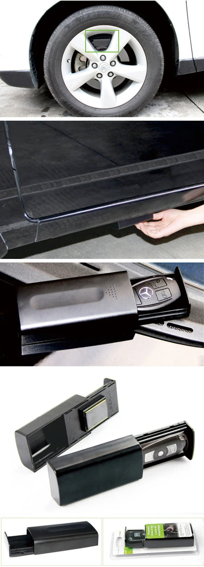NewCreative Magnetic Black Safe Box — Hidden Key Storage for Home, Office, Car, Truck, and Caravan