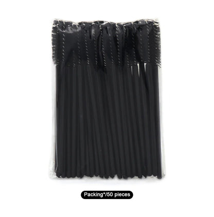 ANNAFRIS 50pcs Disposable Eyelash & Eyebrow Brushes — Soft Crystal Lash Extension Mascara Wands Makeup Tools