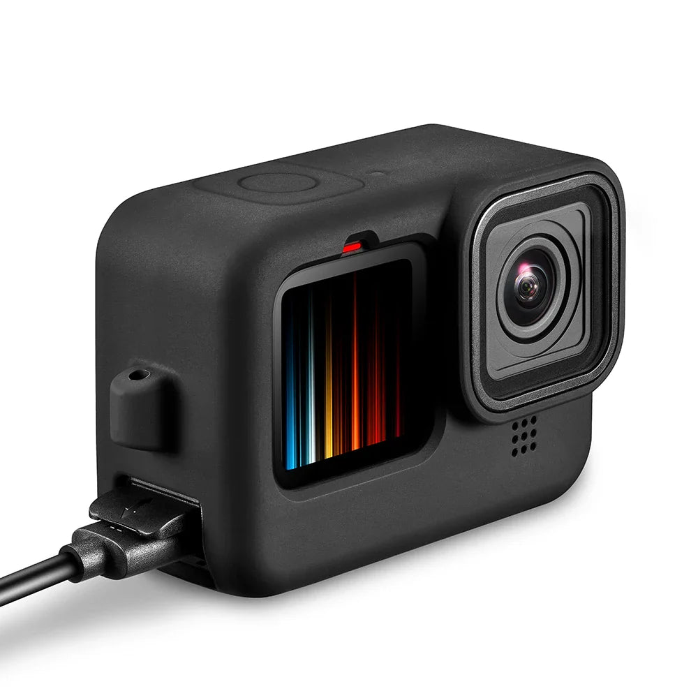 GoPro Hero 12/11/10/9 Flip Battery Side Cover – Removable Door with Charging Port for Accessories