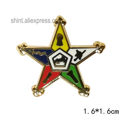 Masonic Freemason Lapel Pin - Forget Me Not Sun Past Master Commemorative Badge for Freemasonry Accessories & Collectors
