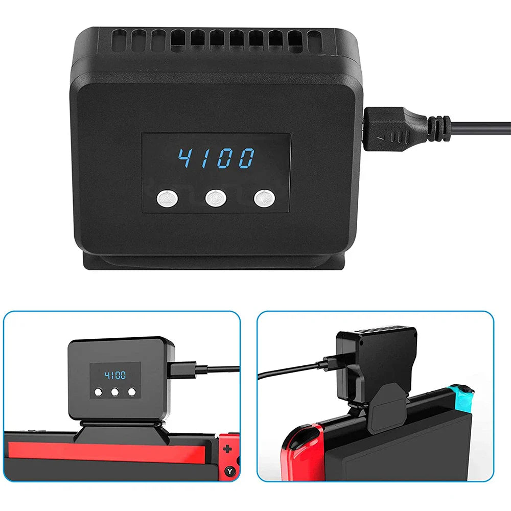 External Cooling Fan for Nintendo Switch – Turbo Pump Radiator Base with LED Display for Switch Docking Station