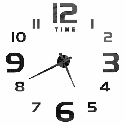 3D DIY Wall Clock - Modern Acrylic Mirror Sticker Quartz Clock For Living Room Decor With Silent Movement