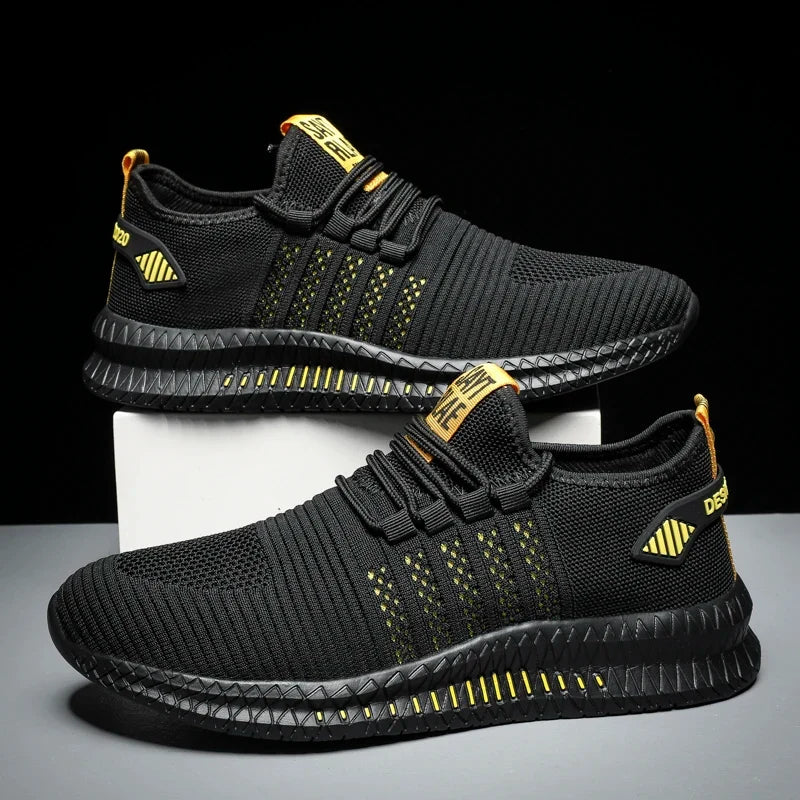 Men’s Lightweight Fashion Sneakers - Breathable Lace-Up Casual Walking Shoes